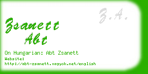 zsanett abt business card